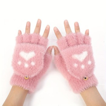 Ръкавица  Gloves (ST0017) - from Mink Fur, Size 17cm - Pink