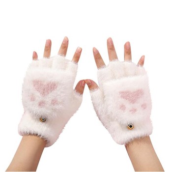 Ръкавица Gloves (ST0017) - from Mink Fur, Size 17cm - White