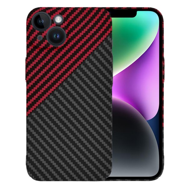 Калъф Techsuit - Carbonite FiberShell - iPhone 14 - Red Vortex