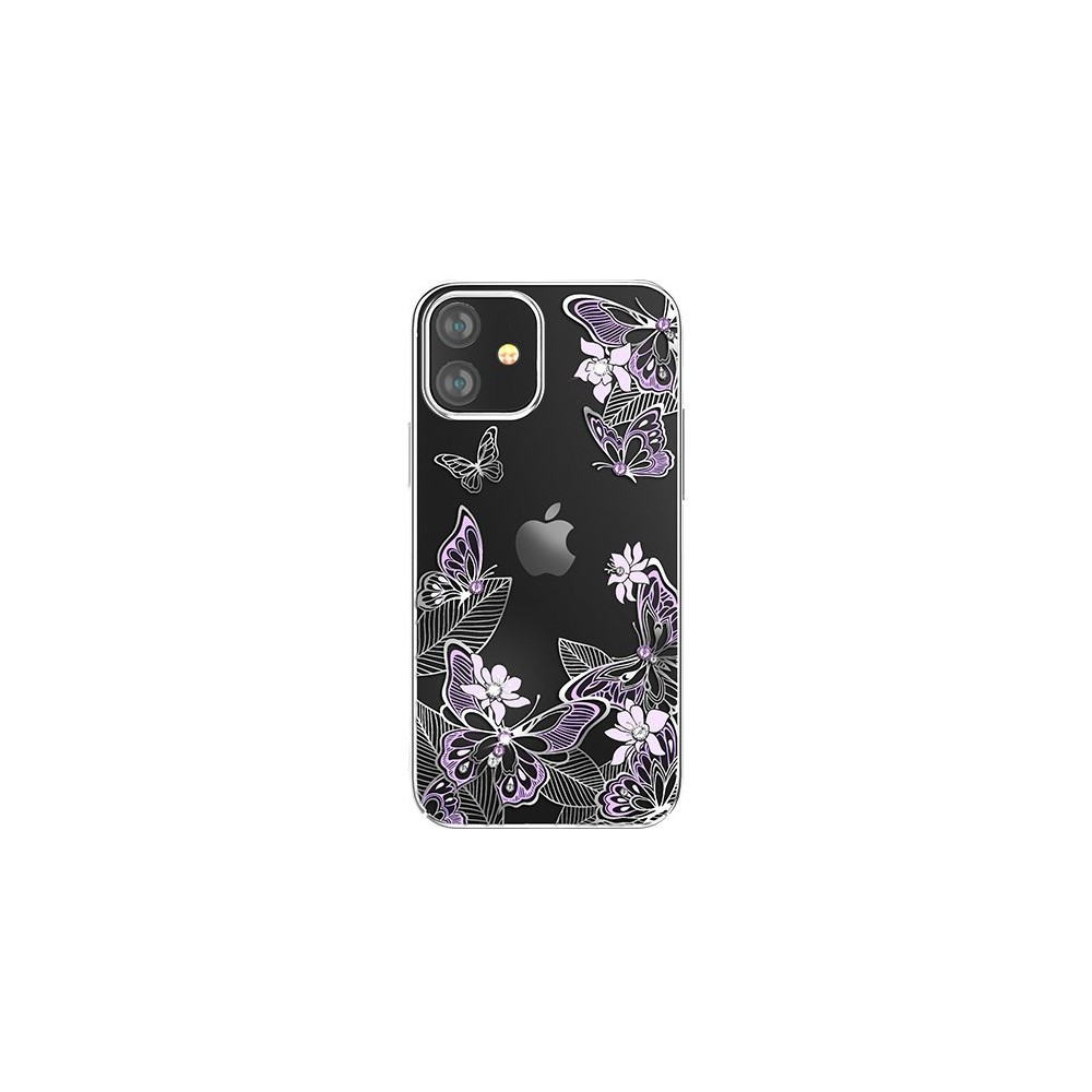 Калъф Kingxbar Butterfly Series original Swarovski crystals iPhone 12 mini purple