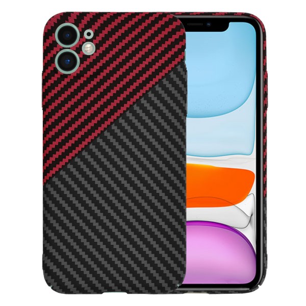 Калъф Techsuit - Carbonite FiberShell - iPhone 11 - Red Vortex