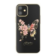 Калъф Kingxbar Butterfly Series original Swarovski crystals iPhone 12 mini golden