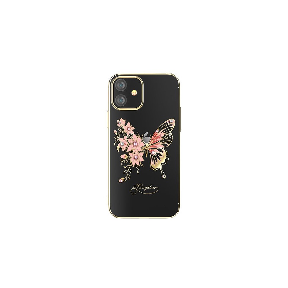 Калъф Kingxbar Butterfly Series original Swarovski crystals iPhone 12 mini golden