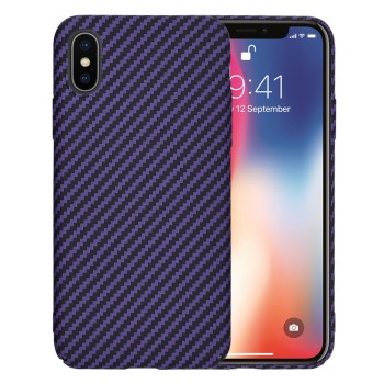 Калъф Techsuit - Carbonite FiberShell - iPhone X / iPhone XS - Purple