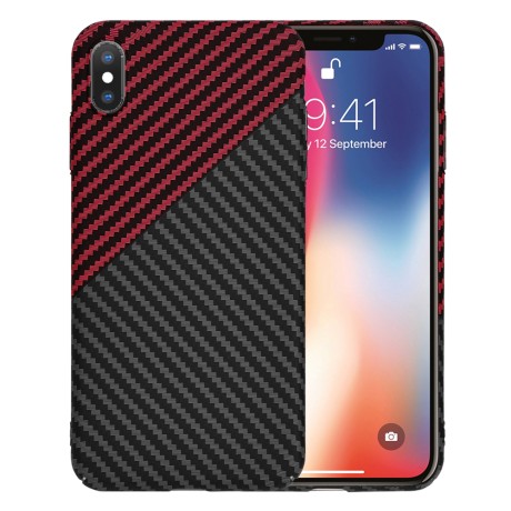 Калъф Techsuit - Carbonite FiberShell - iPhone X / iPhone XS - Red Vortex