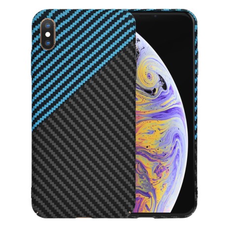 Калъф Techsuit - Carbonite FiberShell - iPhone XS Max - Blue Pulse