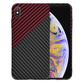 Калъф Techsuit - Carbonite FiberShell - iPhone XS Max - Red Vortex