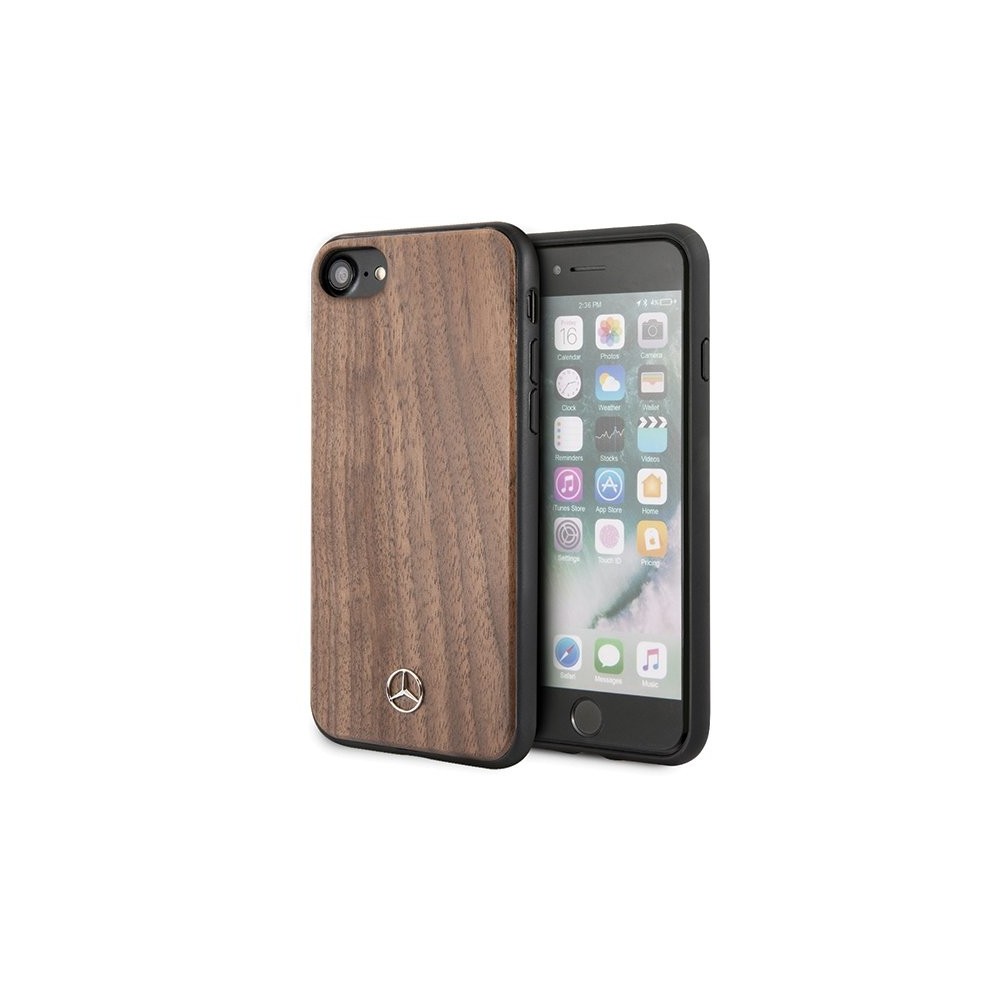 Калъф Mercedes MEHCI8VWOLB iPhone 7/8/SE 2020 Wood Line Walnut