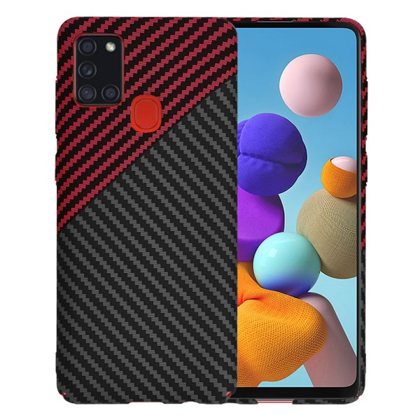 Калъф Techsuit - Carbonite FiberShell - Samsung Galaxy A21s - Red Vortex