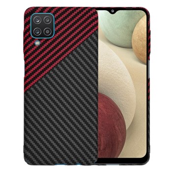 Калъф Techsuit - Carbonite FiberShell - Samsung Galaxy A12 / A12 Nacho / M12 / F12 - Red Vortex