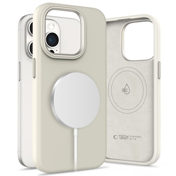 Калъф Tech-protect Silicone Pure Magsafe Iphone 15 Pro, Cosmic Latte