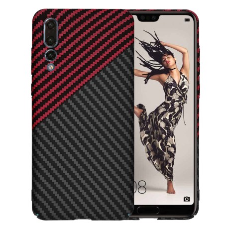 Калъф Techsuit - Carbonite FiberShell - Huawei P20 Pro - Red Vortex