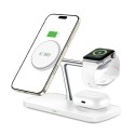 Зарядно Tech-protect QI15W-A45, 3in1 Magnetic Magsafe Wireless Charger, White