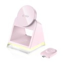 Зарядно Tech-protect QI15W-A43, 3in1 Magnetic Magsafe Wireless Charger, Baby Pink