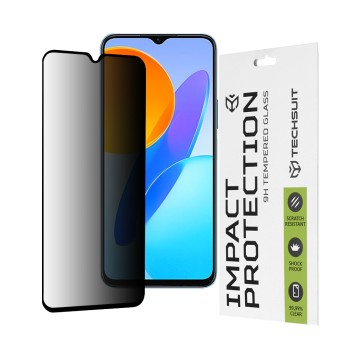 Стъклен Протектор Techsuit - 111D Privacy Full Glue - Honor X8 5G / X6 / 70 Lite - Black