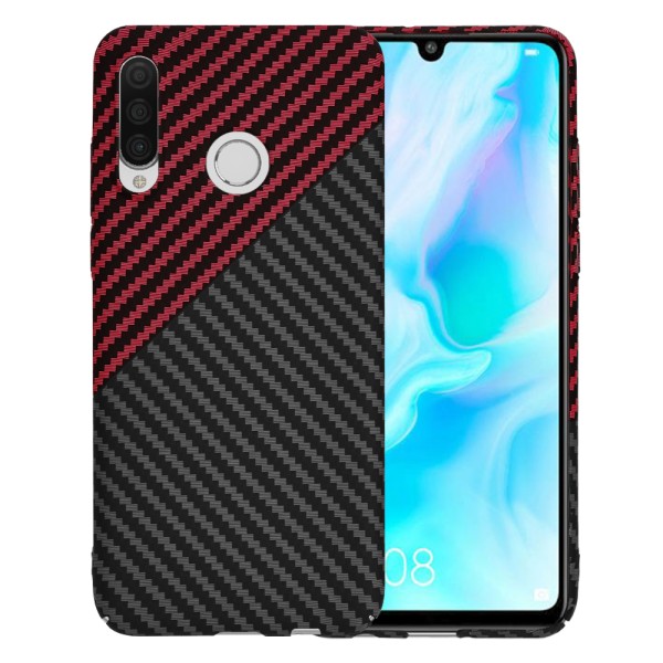 Калъф Techsuit - Carbonite FiberShell - Huawei P30 Lite / P30 Lite New Edition - Red Vortex