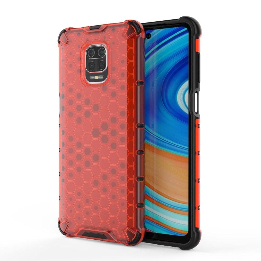 Калъф fixGuard Honeycomb Case armor cover with TPU Bumper for Xiaomi Redmi Note 9 Pro / Redmi Note 9S red
