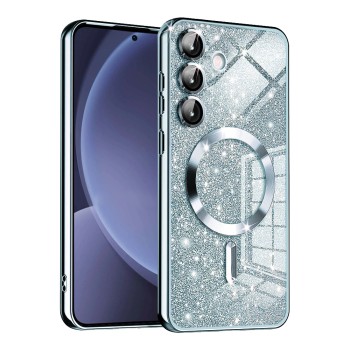 Калъф Techsuit - Luxury Glitter MagSafe - Samsung Galaxy S25 - Light Blue