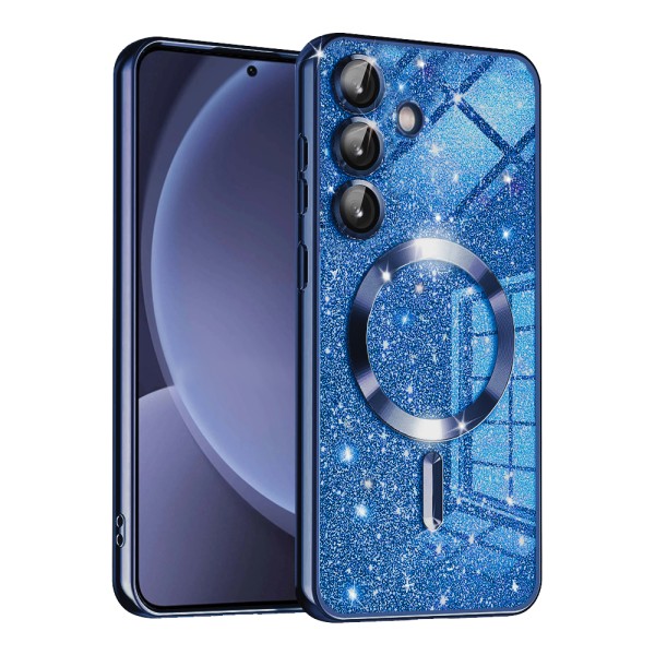 Калъф Techsuit - Luxury Glitter MagSafe - Samsung Galaxy S25 - Deep Blue