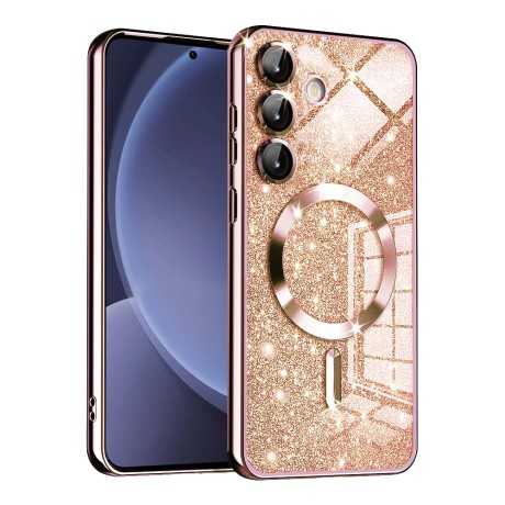 Калъф Techsuit - Luxury Glitter MagSafe - Samsung Galaxy S25 Plus - Rose Gold