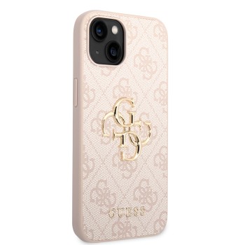 Калъф Guess - Leather 4G Metal Logo (GUHCP15S4GMGPI) - iPhone 15 - Pink