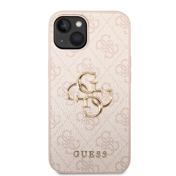 Калъф Guess - Leather 4G Metal Logo (GUHCP15S4GMGPI) - iPhone 15 - Pink