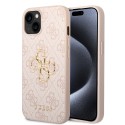 Калъф Guess - Leather 4G Metal Logo (GUHCP15S4GMGPI) - iPhone 15 - Pink