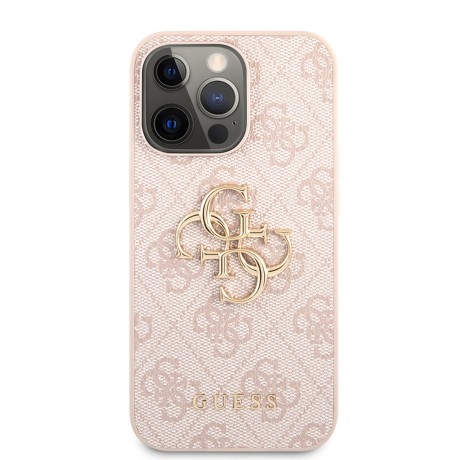 Калъф Guess - Leather 4G Metal Logo (GUHCP13L4GMGPI) - iPhone 13 Pro - Pink