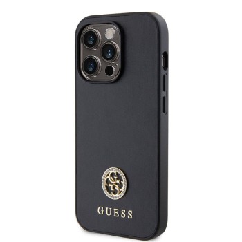 Калъф Guess - Strass Metal Logo (GUHCP15LPS4DGPK) - iPhone 15 Pro - Black