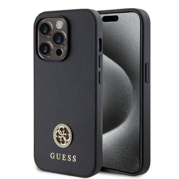 Калъф Guess - Strass Metal Logo (GUHCP15LPS4DGPK) - iPhone 15 Pro - Black