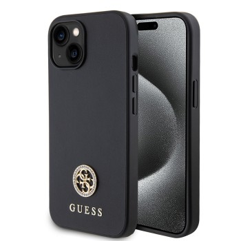 Калъф Guess - Strass Metal Logo (GUHCP15SPS4DGPK) - iPhone 15 - Black