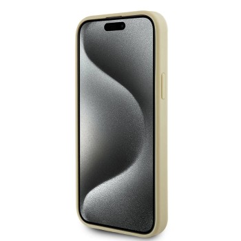 Калъф Guess - Strass Metal Logo (GUHCP15SPS4DGPD) - iPhone 15 - Gold