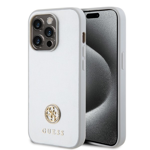 Калъф Guess - Strass Metal Logo (GUHCP15LPS4DGPS) - iPhone 15 Pro - Silver