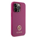 Калъф Guess - Strass Metal Logo (GUHCP15LPS4DGPP) - iPhone 15 Pro - Pink