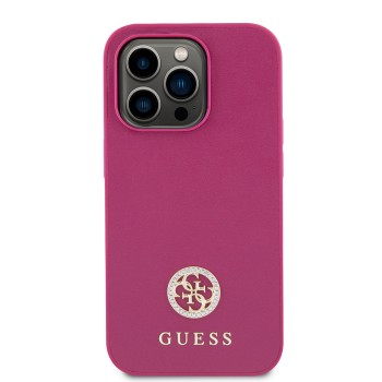 Калъф Guess - Strass Metal Logo (GUHCP15LPS4DGPP) - iPhone 15 Pro - Pink