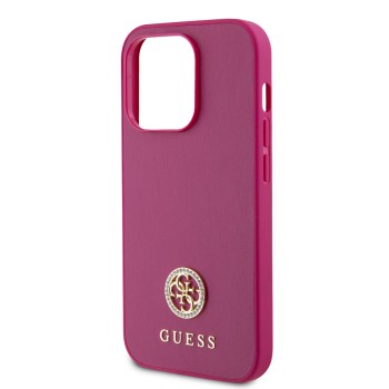 Калъф Guess - Strass Metal Logo (GUHCP15LPS4DGPP) - iPhone 15 Pro - Pink