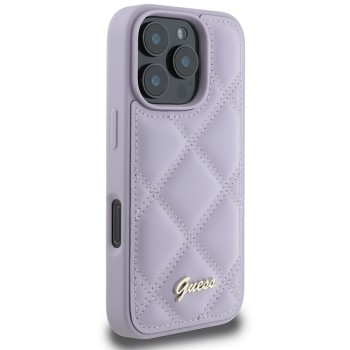 Калъф Guess - Quilted Metal Logo (GUHCP16XPSQSQSU) - iPhone 16 Pro Max - Light Purple