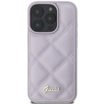 Калъф Guess - Quilted Metal Logo (GUHCP16XPSQSQSU) - iPhone 16 Pro Max - Light Purple