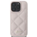 Калъф Guess - Quilted Metal Logo (GUHCP16XPSQSQSP) - iPhone 16 Pro Max - Pink