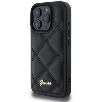 Калъф Guess - Quilted Metal Logo (GUHCP16XPSQSQSK) - iPhone 16 Pro Max - Black