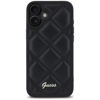 Калъф Guess - Quilted Metal Logo (GUHCP16MPSQSQSK) - iPhone 16 Plus - Black