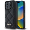 Калъф Guess - Quilted Metal Logo (GUHCP16LPSQSQSK) - iPhone 16 Pro - Black