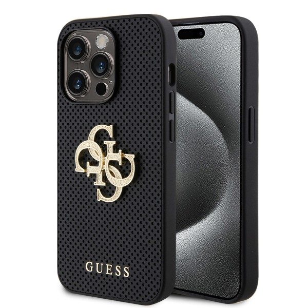 Калъф Guess - Leather Perforated 4G (GUHCP15LPSP4LGK) - iPhone 15 Pro - Black