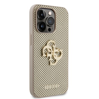 Калъф Guess - Leather Perforated 4G (GUHCP15LPSP4LGD) - iPhone 15 Pro - Gold