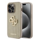 Калъф Guess - Leather Perforated 4G (GUHCP15LPSP4LGD) - iPhone 15 Pro - Gold