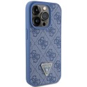 Калъф Guess - Leather 4G Triangle Strass (GUHCP15LP4TDPB) - iPhone 15 Pro - Blue