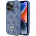 Калъф Guess - Leather 4G Triangle Strass (GUHCP15XP4TDPB) - iPhone 15 Pro Max - Blue