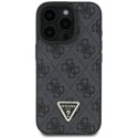 Калъф Guess - Leather 4G Triangle Strass (GUHCP16LP4TDPK) - iPhone 16 Pro - Black