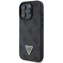 Калъф Guess - Leather 4G Triangle Strass (GUHCP16LP4TDPK) - iPhone 16 Pro - Black