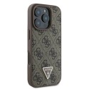 Калъф Guess - Leather 4G Triangle Strass (GUHCP16LP4TDPW) - iPhone 16 Pro - Brown